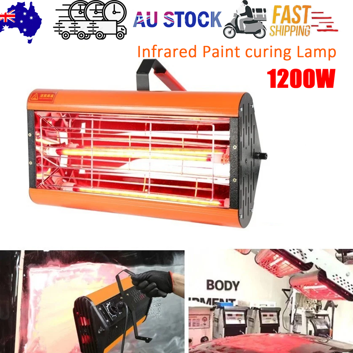 1200W Shortwave Infrared Paint curing Lamp Spray Painting Solary Baking Dryer