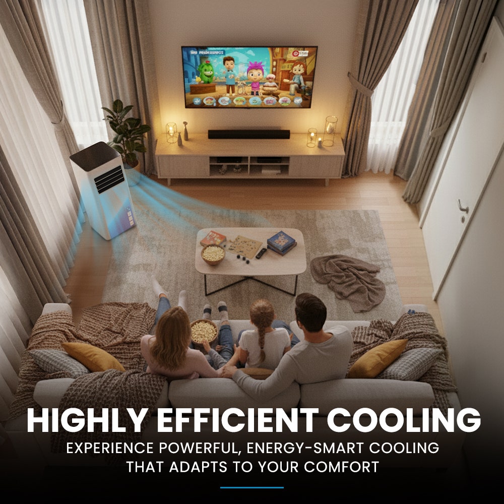 CARSON 2.05kW Portable Air Conditioner, Bluetec Edition, Dehumidifier & Fan Mode, Remote Control, 24hr Timer, Sleep Mode