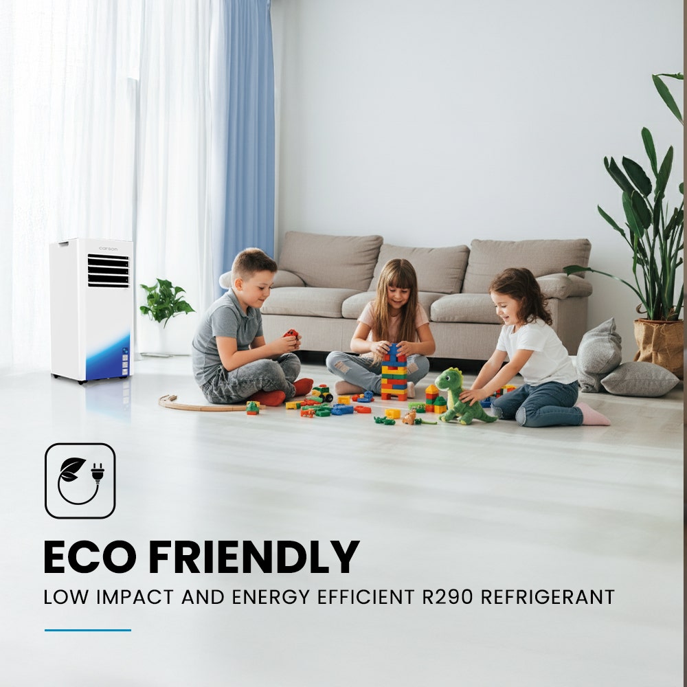 CARSON 2.05kW Portable Air Conditioner, Bluetec Edition, Dehumidifier & Fan Mode, Remote Control, 24hr Timer, Sleep Mode