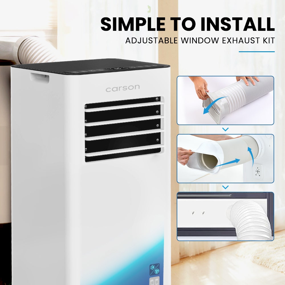 CARSON 2.05kW Portable Air Conditioner, Bluetec Edition, Dehumidifier & Fan Mode, Remote Control, 24hr Timer, Sleep Mode