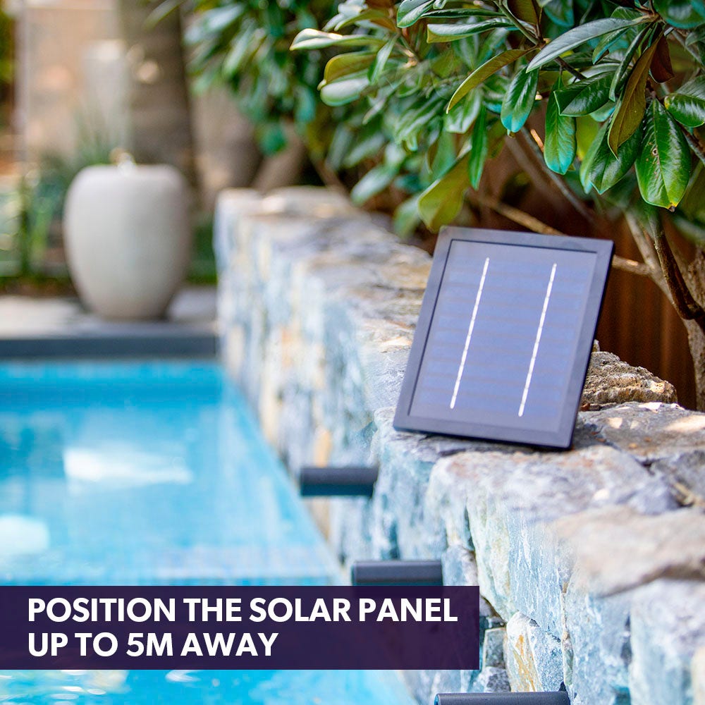 Protege Pot Style Solar Water Feature Fountain, with Panel Kit, LED Lights, Light Grey