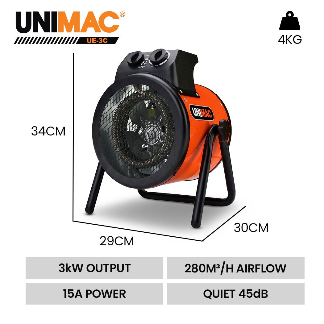 UNIMAC 3kW Electric Space Heater 15A
