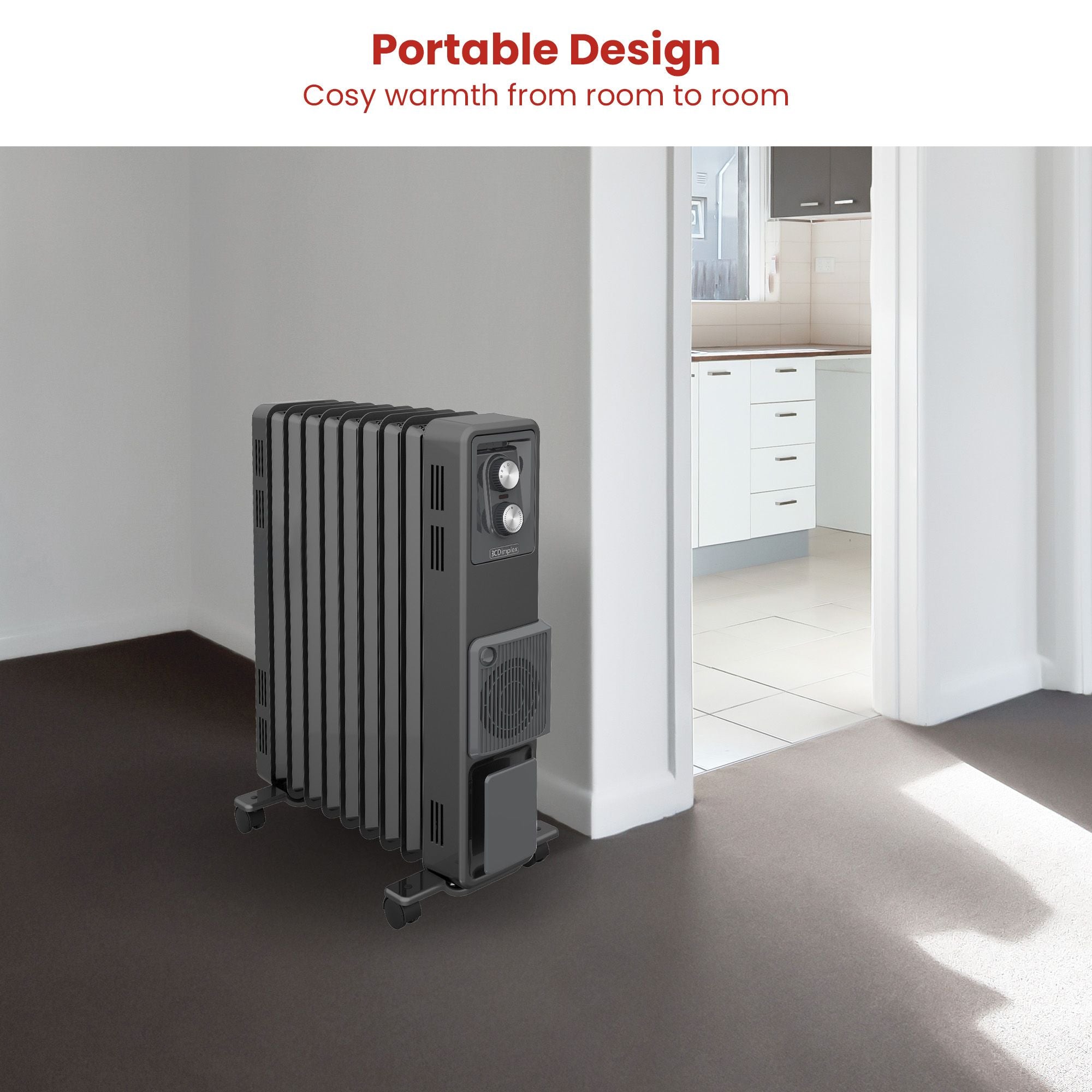 Dimplex Oil Free 2.4kW Column Heater w/ Thermostat and Turbo Fan in Black