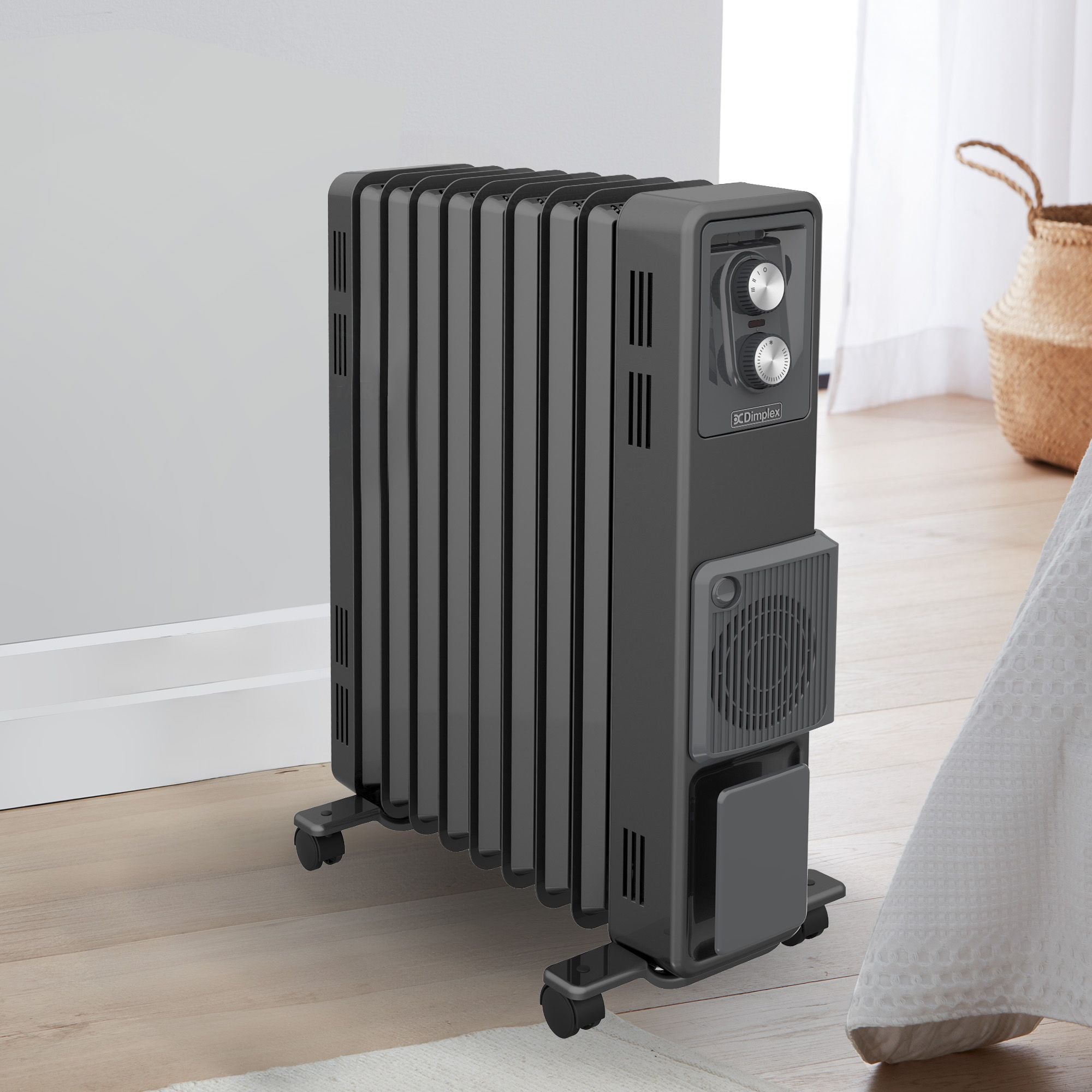 Dimplex Oil Free 2.4kW Column Heater w/ Thermostat and Turbo Fan in Black