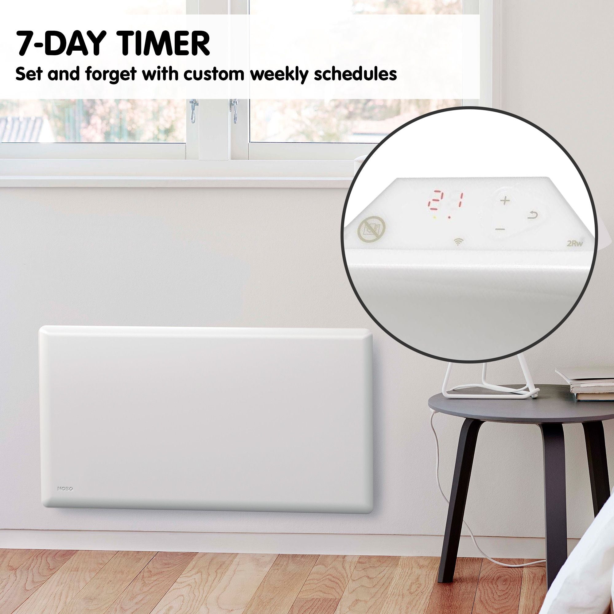 Nobo 2400W T2-NTL4R24 Slimline Wi-Fi Electric Panel Heater - Refurbished