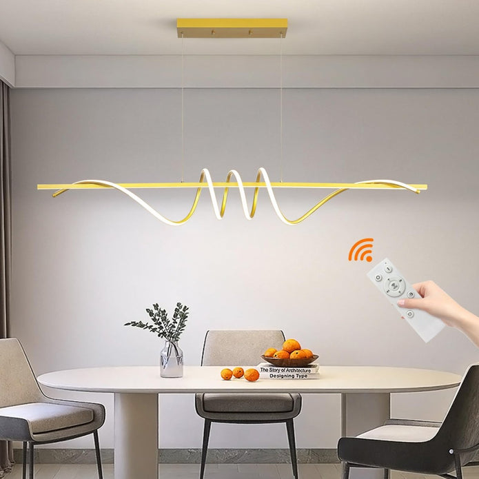 BAMDECOR A202 Modern LED Linear Pendant Lights with Dimmable LED  180cm-Gold