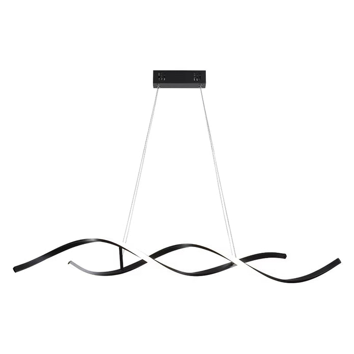 BAMDECOR A24122 Modern Minimalist Black Pendant Light Adjustable LED Chandelier for Dining Room and Bar