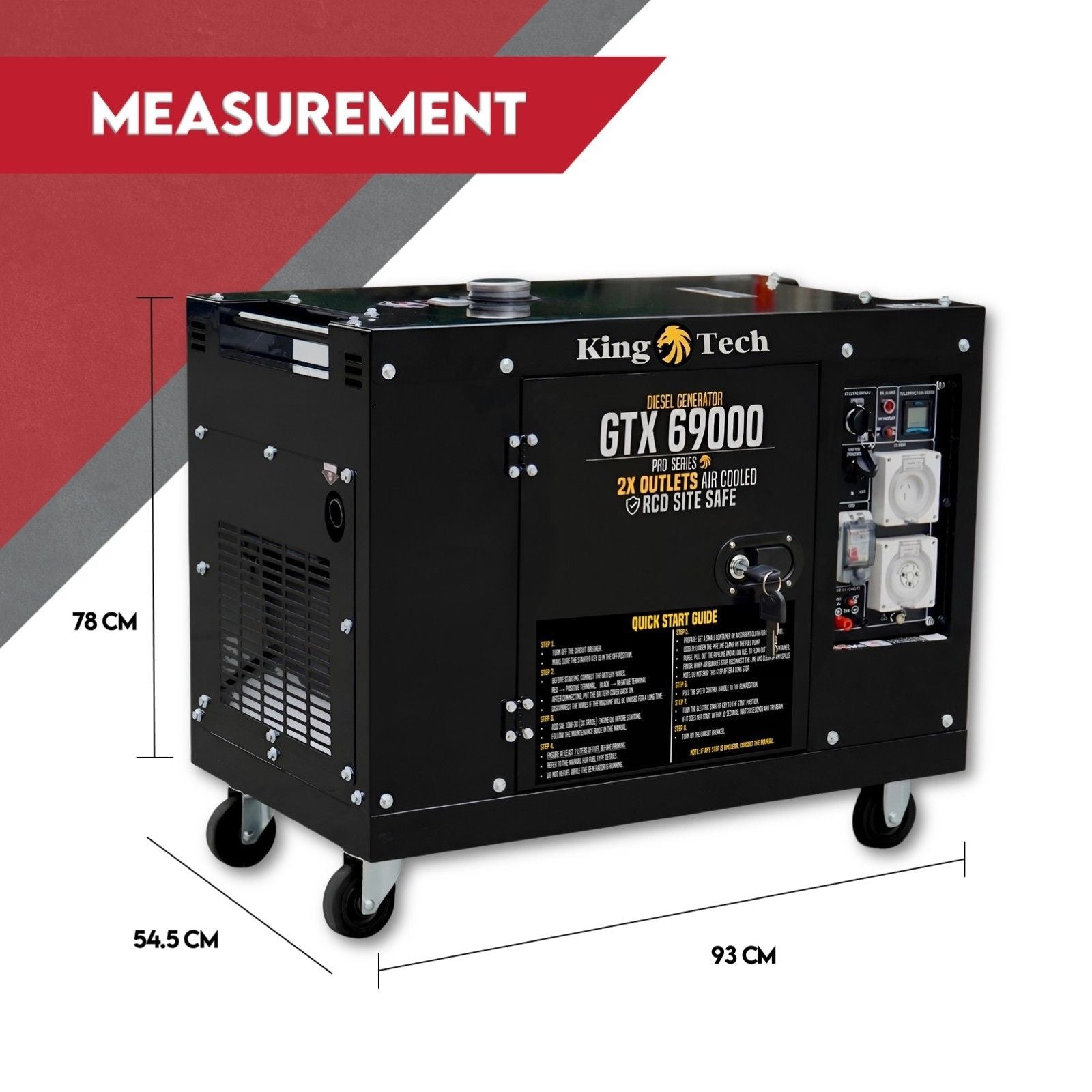 8.4kW Max 6kW Rated Diesel Generator New Single Phase Commercial