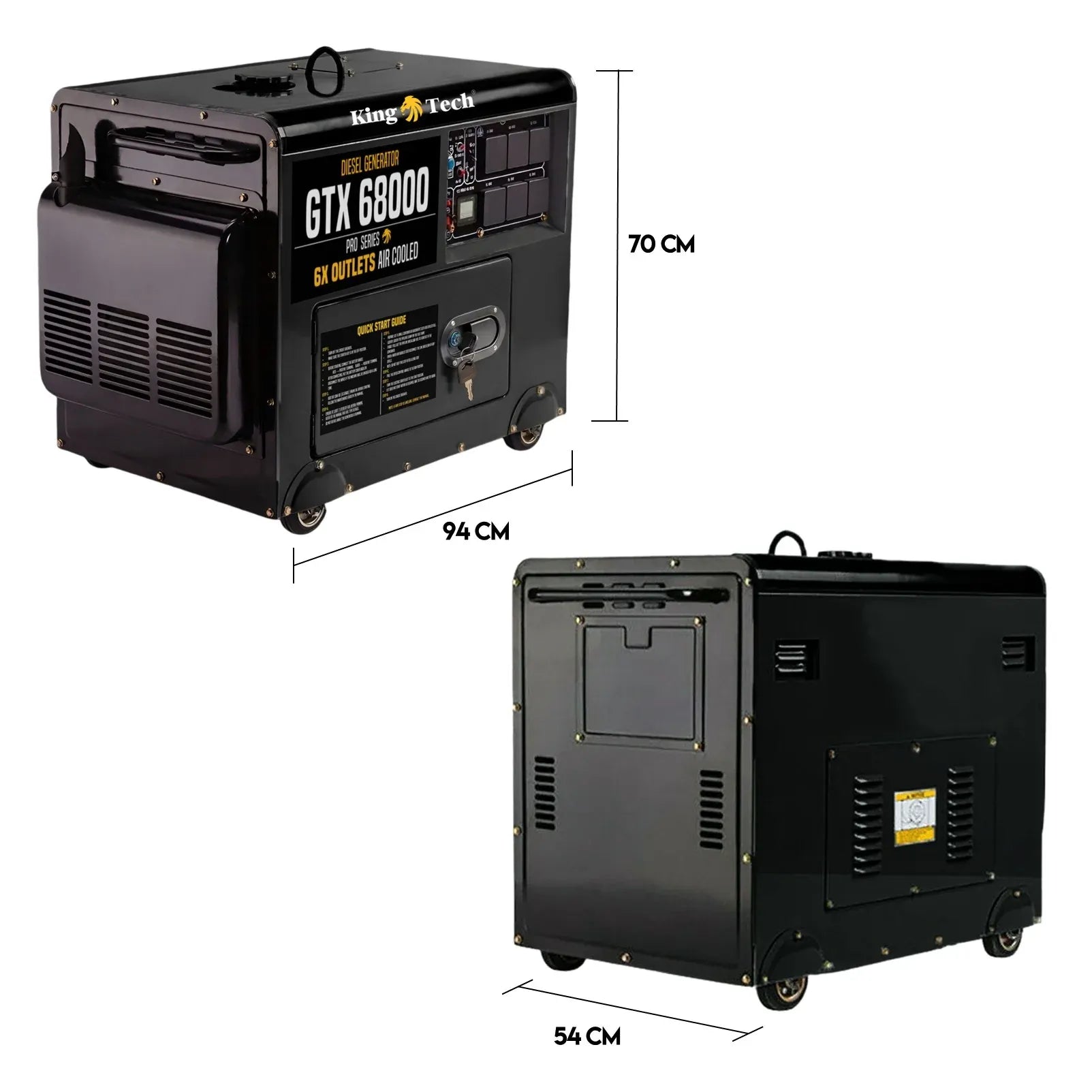 Diesel Generator Single Phase 8.4kw Rated Diesel 6kw 13hp Portable 6 outlets