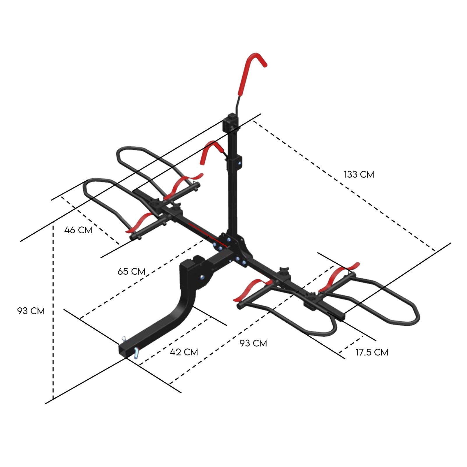 2 E Bike Platform Rack Rear Vehicle Car Carrier Bicycle Holder Hitch Receiver Foldable