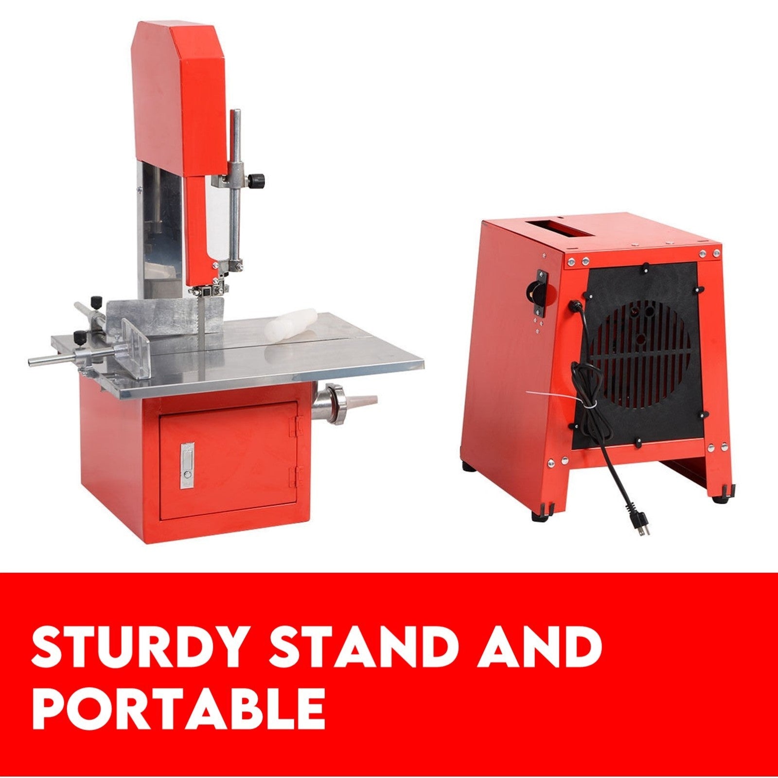 10" Meat Bandsaw Cutting Table & Mincer Band Saw Sausage Grinder Filler