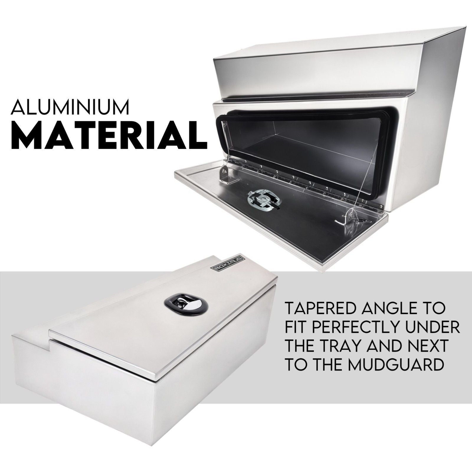 750mm Pair of Undertray Toolbox Aluminium Under Tray Underbody Tool Box Flat UTE