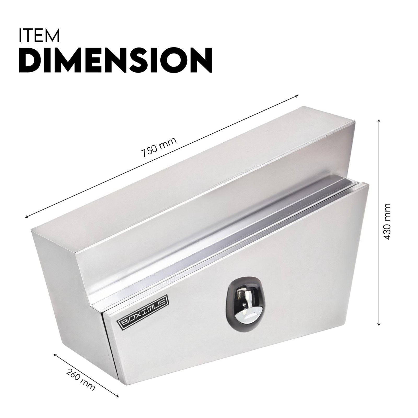 750mm Pair of Undertray Toolbox Aluminium Under Tray Underbody Tool Box Flat UTE