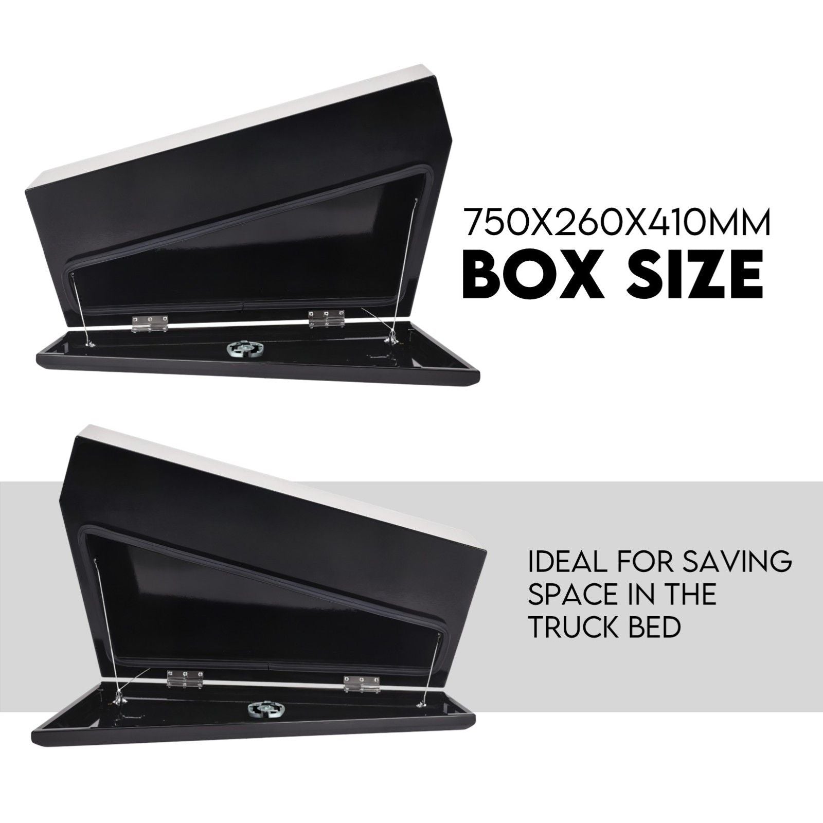 750mm Pair of Under Tray Undertray Tool Box Steel Underbody Toolbox