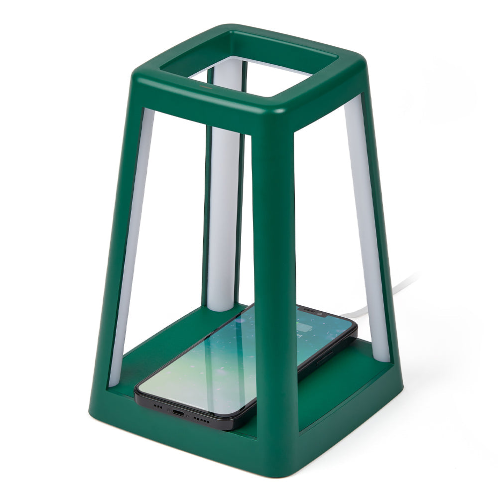 Green Portable LED Lantern Lamp Wireless Charger Table Light