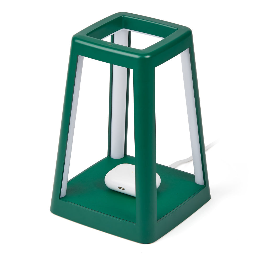 Green Portable LED Lantern Lamp Wireless Charger Table Light
