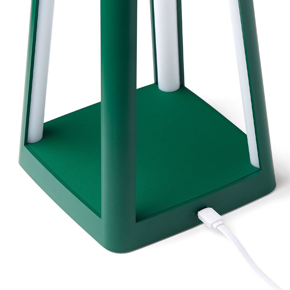 Green Portable LED Lantern Lamp Wireless Charger Table Light