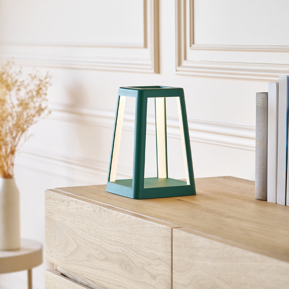 Green Portable LED Lantern Lamp Wireless Charger Table Light