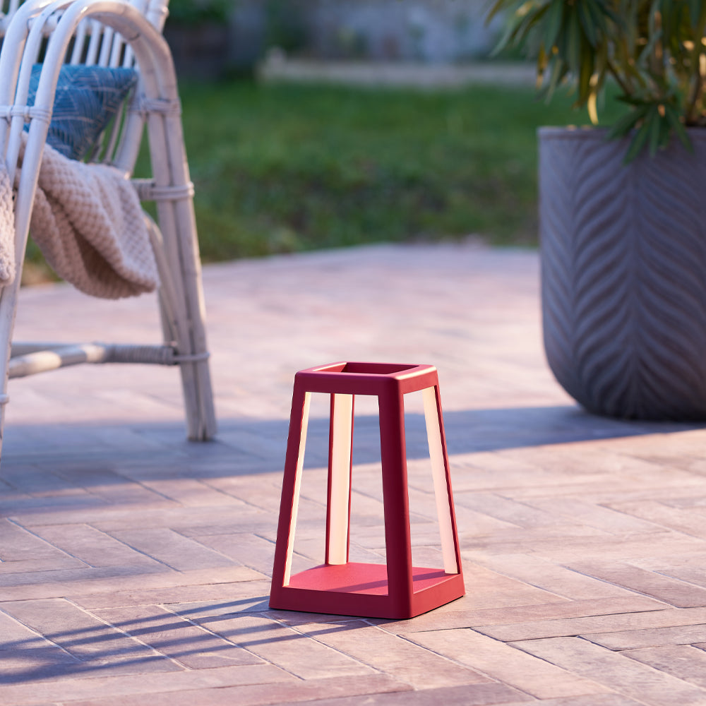 Red Portable LED Lantern Lamp Wireless Charger Table Light