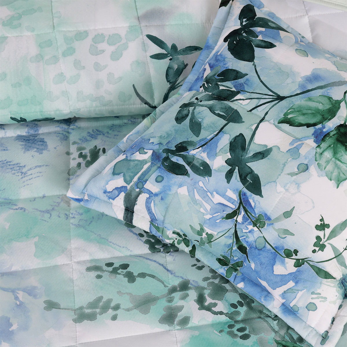 Bianca Woodbury White Botanical Printed Bedspread Set