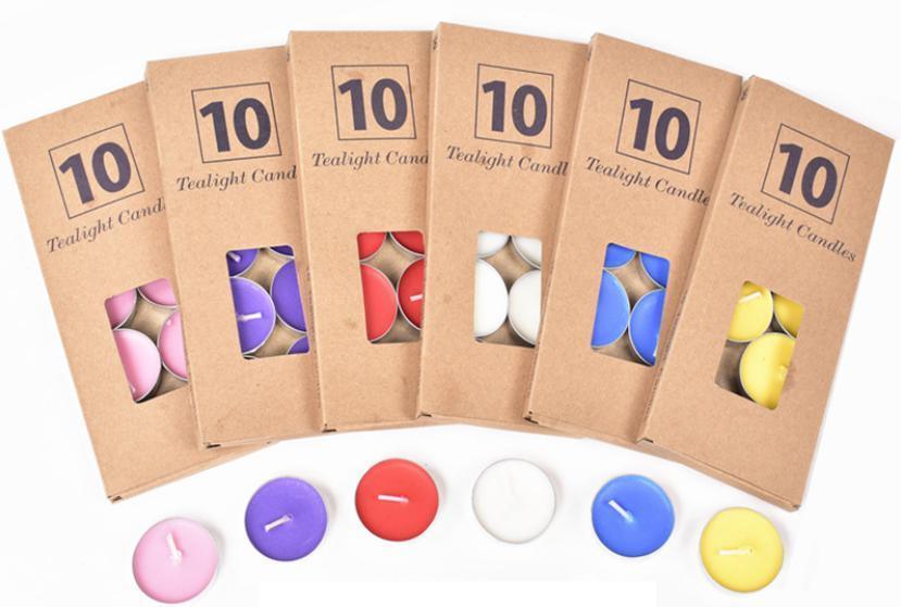 Tealight Candles 10 or 50 Pack Unscented Long Burning for Wedding Party Decor - Blue- 2 Hours10PCS