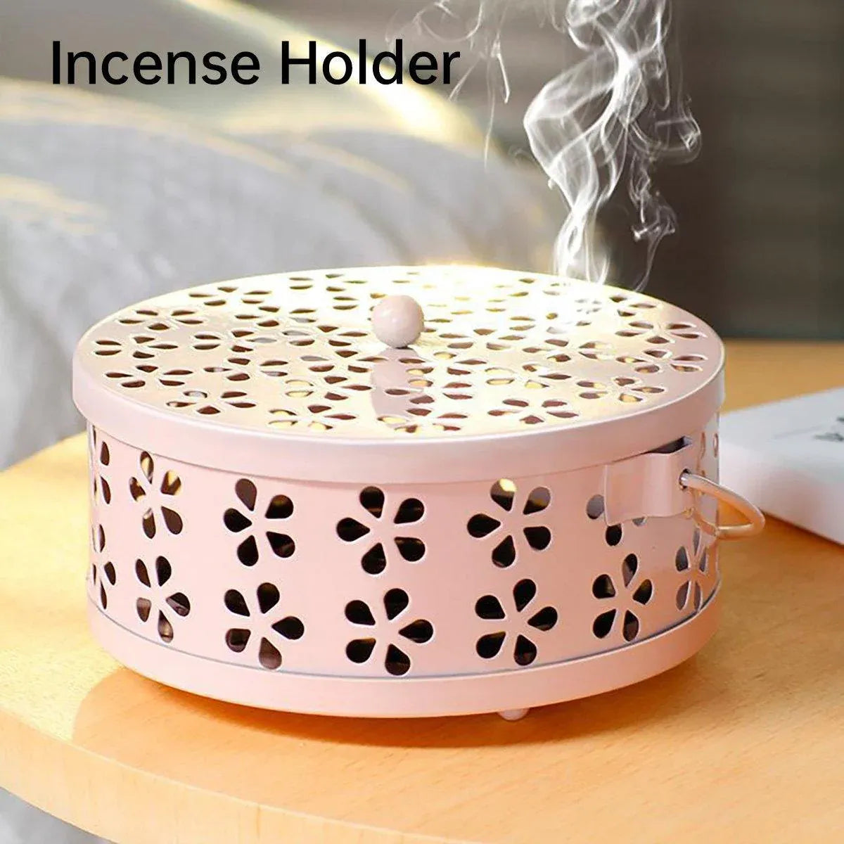 Iron Mosquito Incense Box Fireproof Tray Stand Indoor Household Incense Holder - Blue