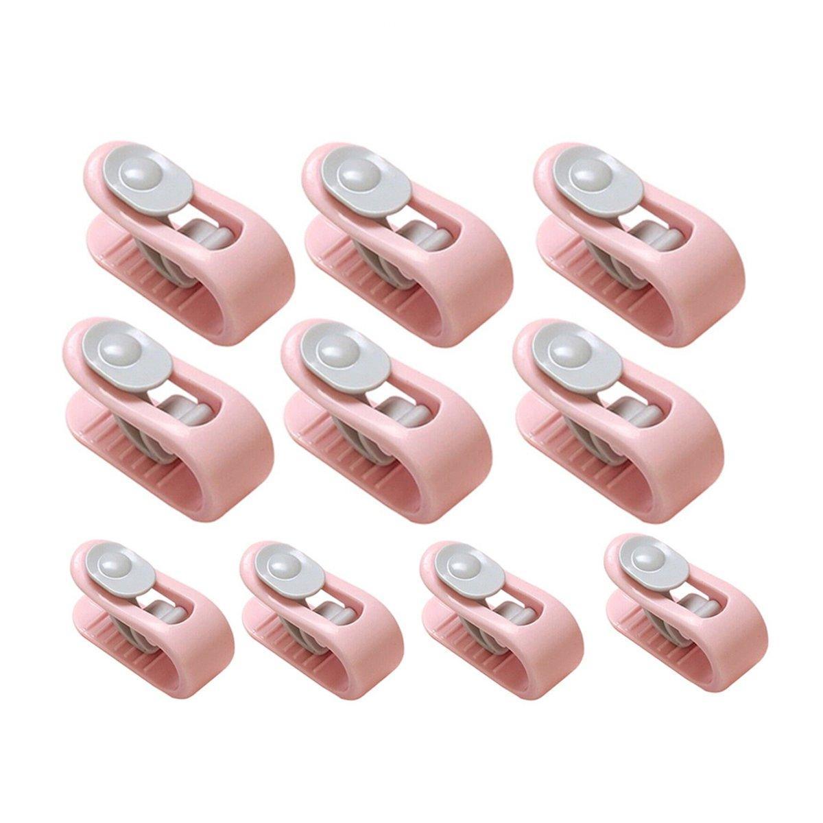 10/20pcs Quilt Retainer Cover Clips Invisible Needle-Free Thumb Buckle Bedding - Pink+Purple-20PCS