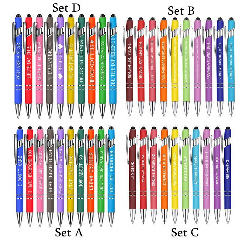 Funny Pens Swear Word Pen Set Black Ink Writing Pen Funny Office Diary Gift - Set D