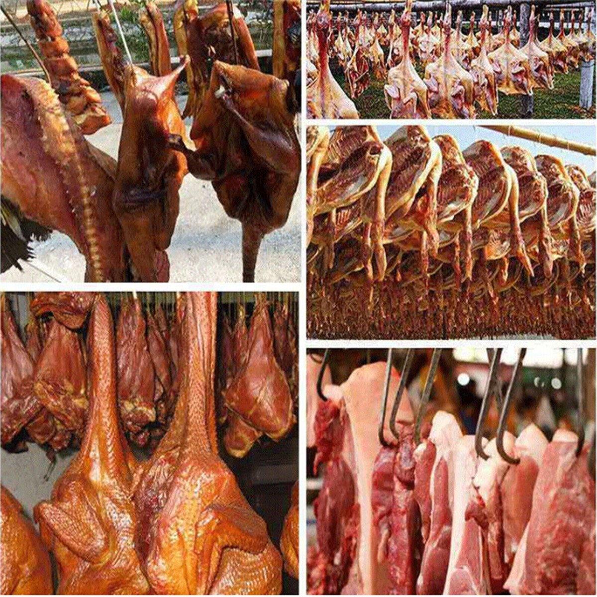 10PCS Steel S Meat Hooks for Beef Pork Lamb Roast Duck BBQ Grill Oven Hanging - L