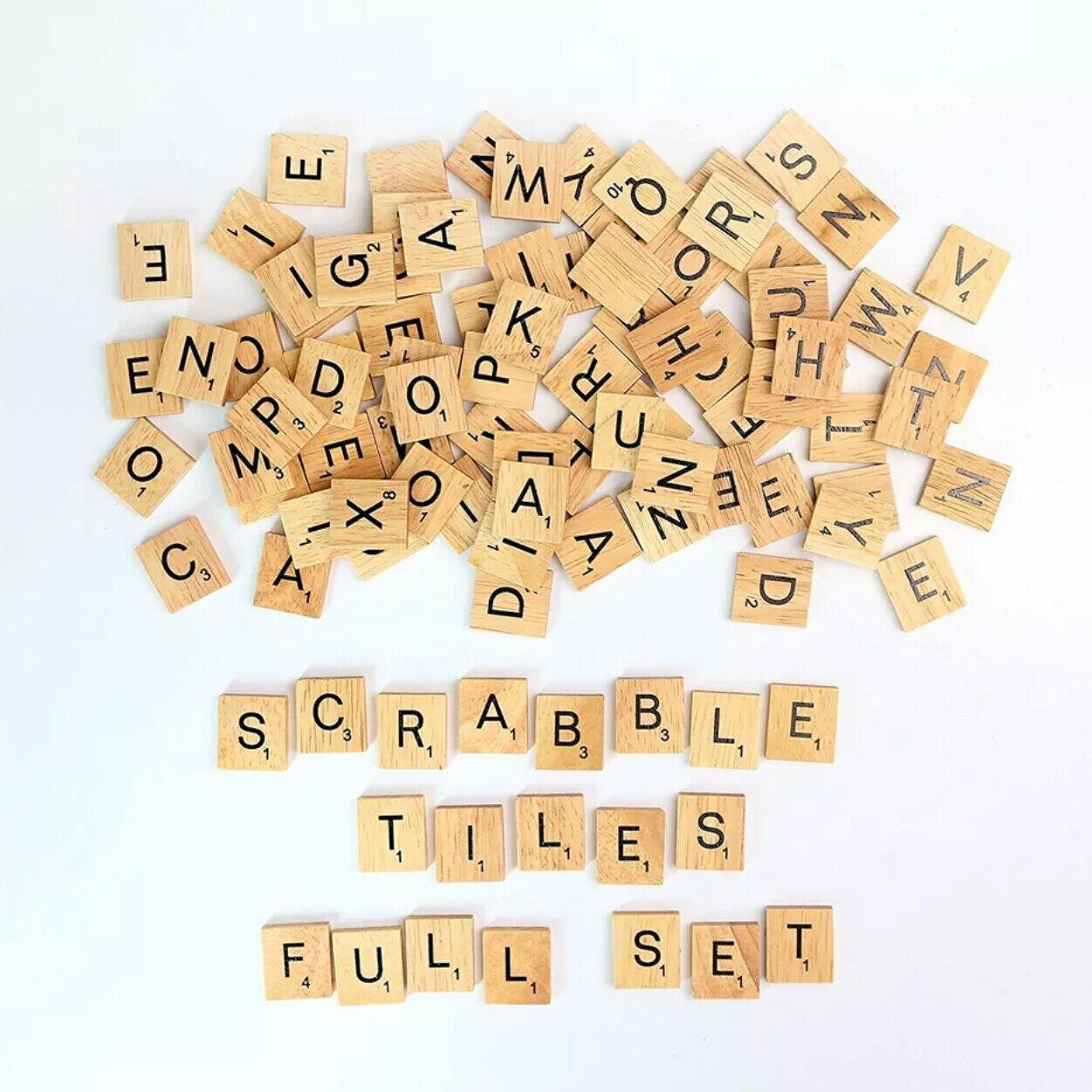 20X Wooden Alphabet Scrabble Tiles A-Z Letters and Numbers DIY Craft Game Pieces - Letter D 20pcs
