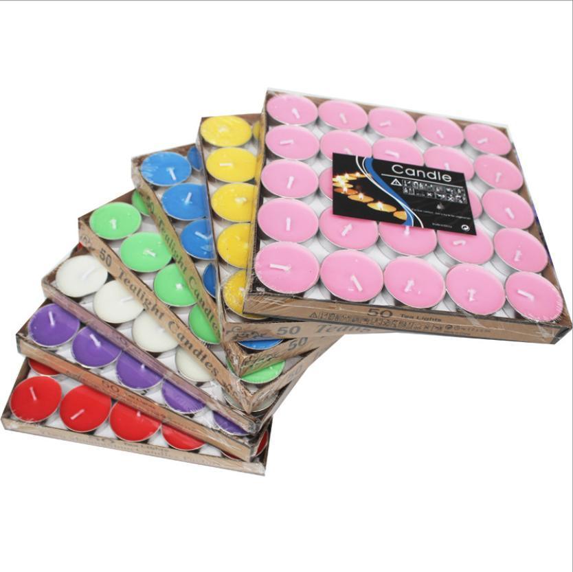 Tealight Candles 10 or 50 Pack Unscented Long Burning for Wedding Party Decor - Purple- 2 Hours10PCS