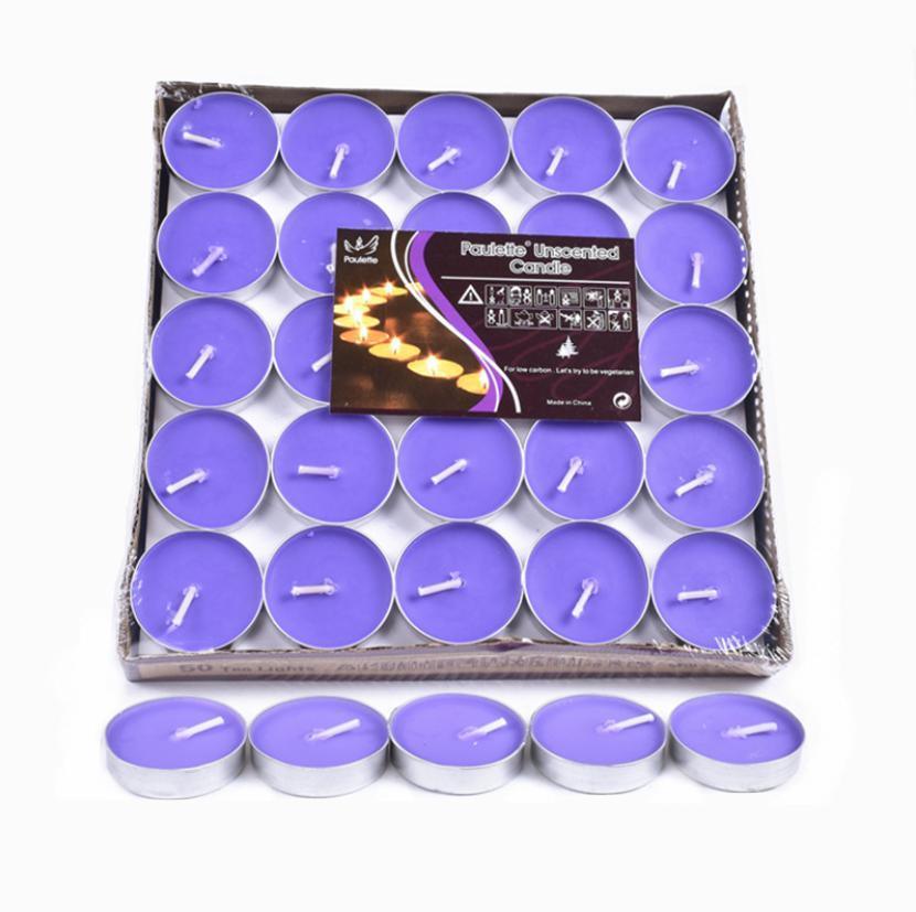 Tealight Candles 10 or 50 Pack Unscented Long Burning for Wedding Party Decor - Red- 4 Hours50PCS