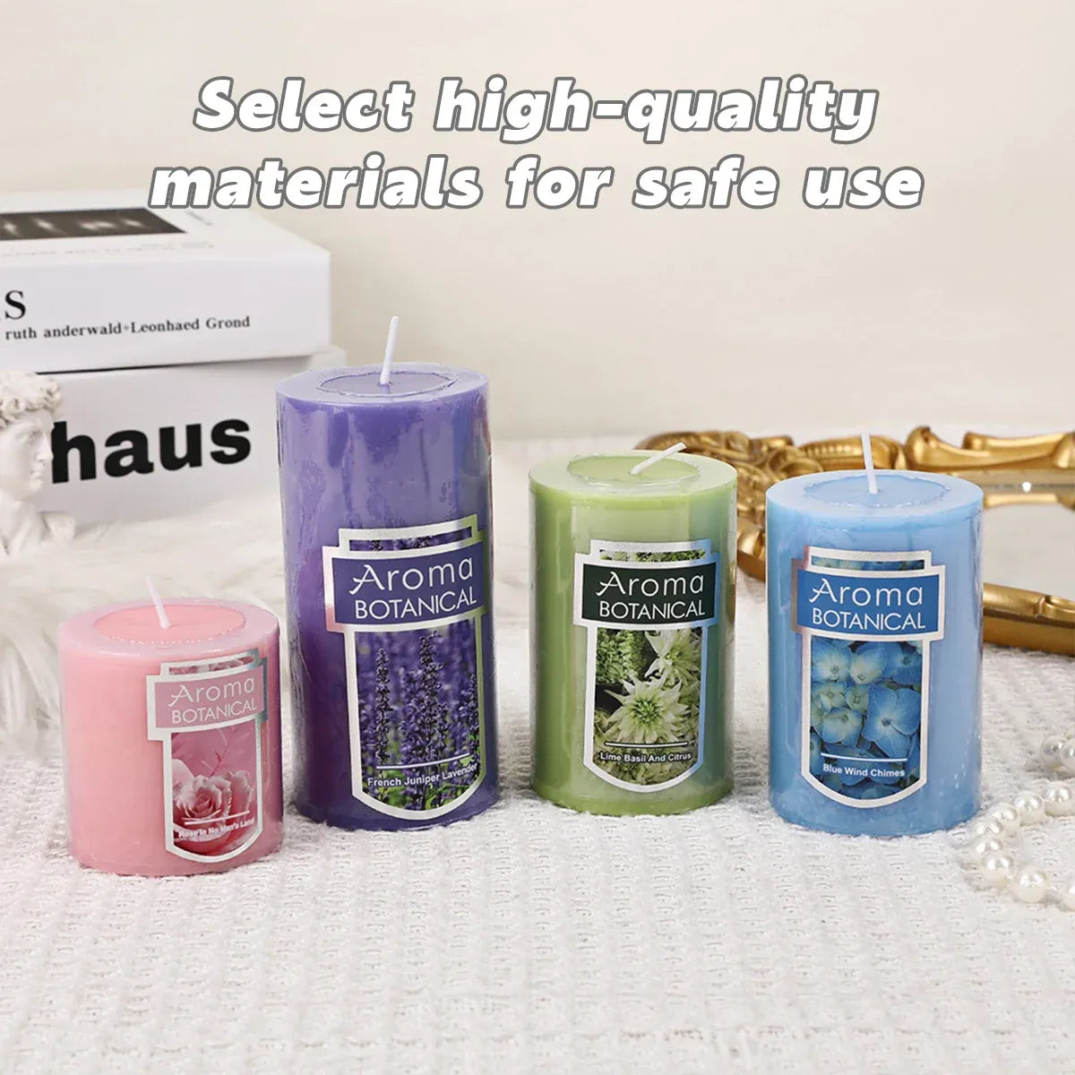 Classic Simple Cylindrical Scented Candles for Home Use Aromatherapy Decoration - Blue