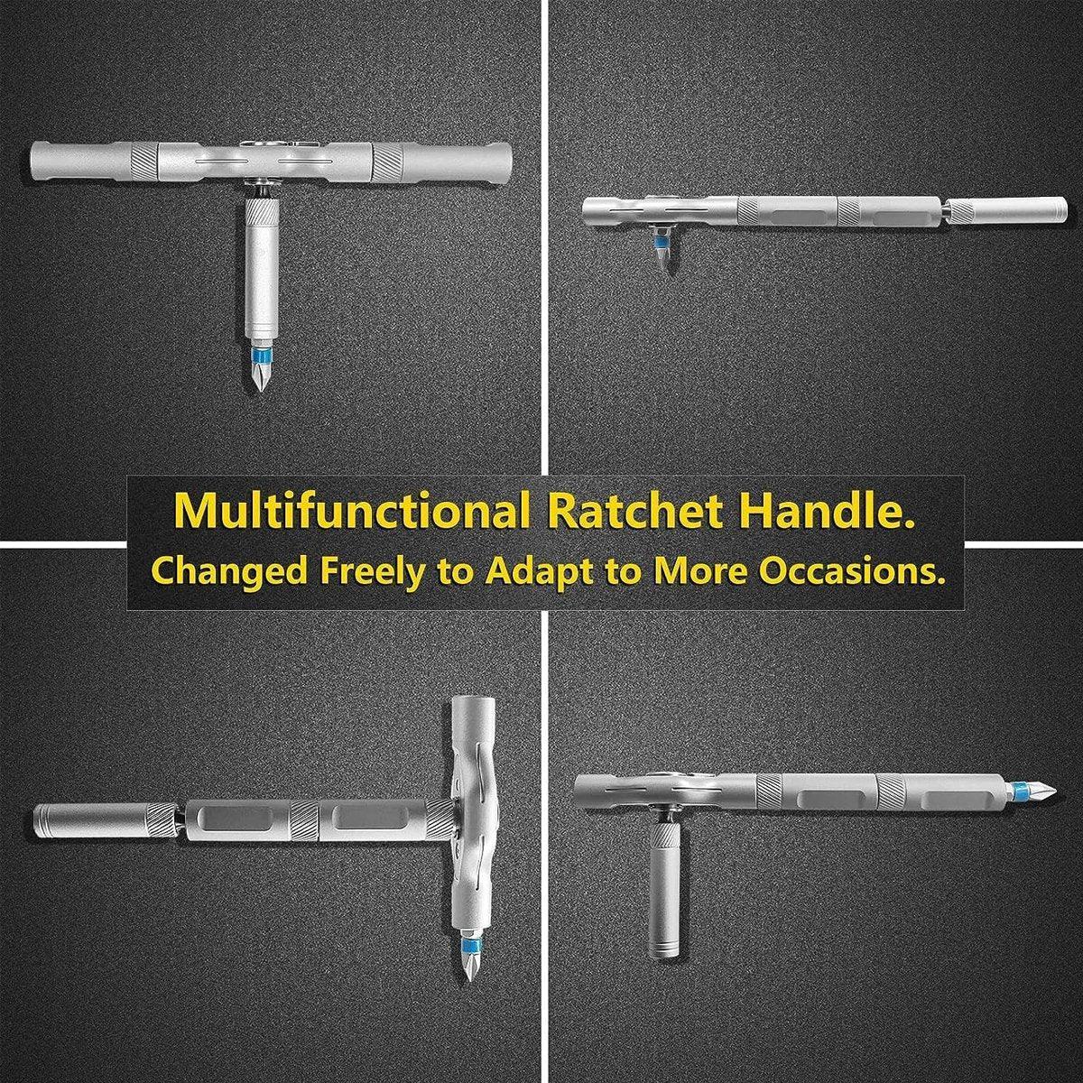 24in1 Ratchet Screwdriver Set Multifunctional Steel Wrench Tool Kit Household