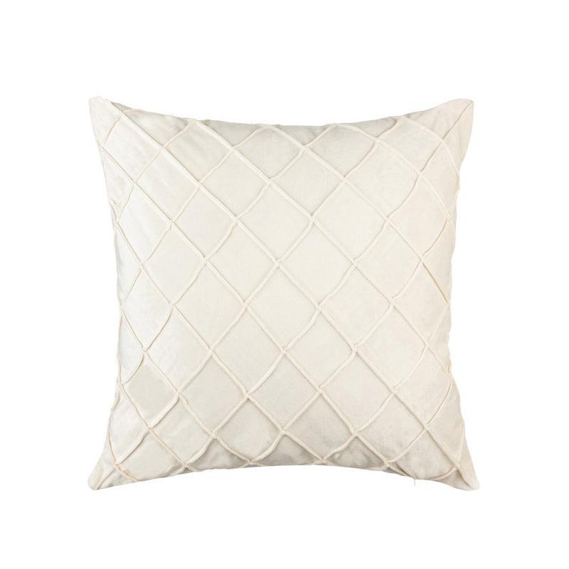 Velvet Cushion Cover Pleated Checked Plaid Plush Decorative Lounge Cushion Cover - Black