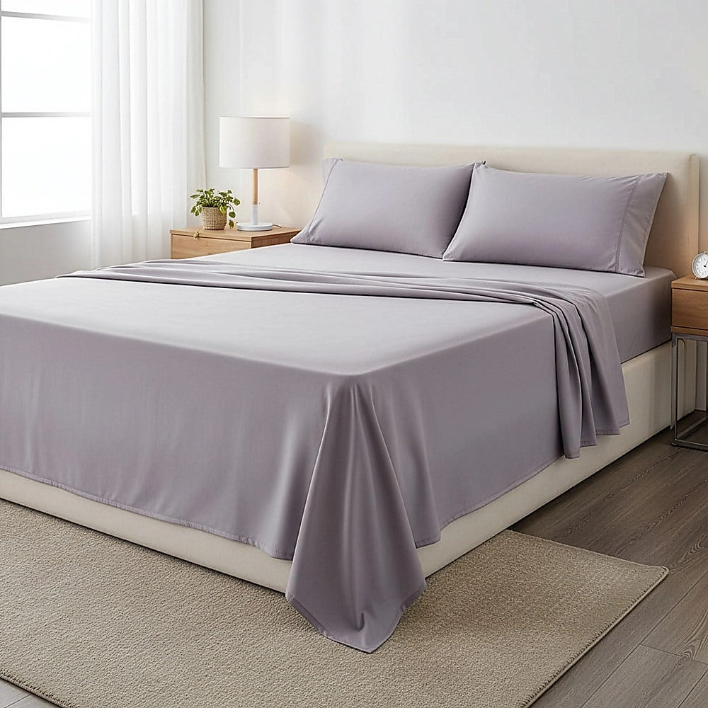 Bed Sheet Set – 1800 Series Microfiber, Deep Pocket, Soft & Breathable, Grey