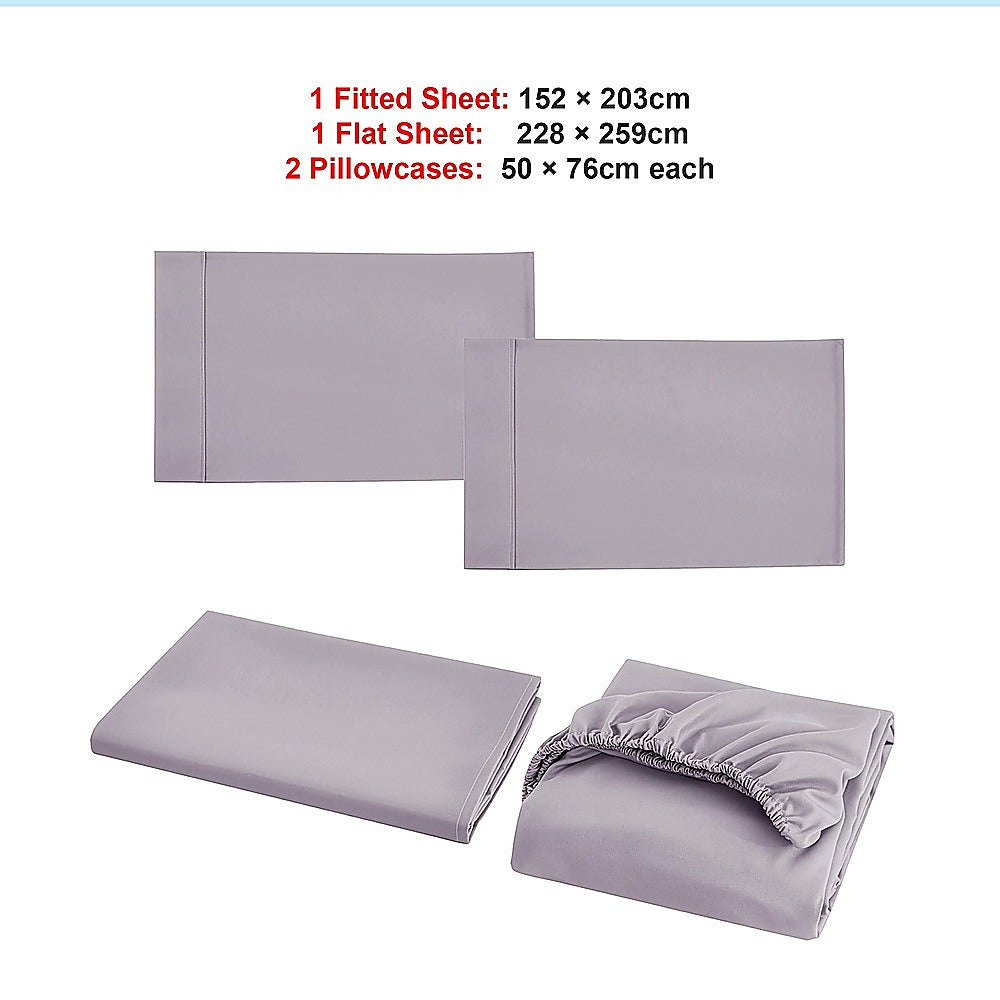 Bed Sheet Set – 1800 Series Microfiber, Deep Pocket, Soft & Breathable, Grey