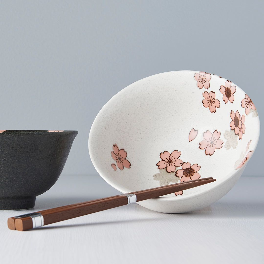Bowl Set 2pcs with Chopsticks Cherry Blossom Design