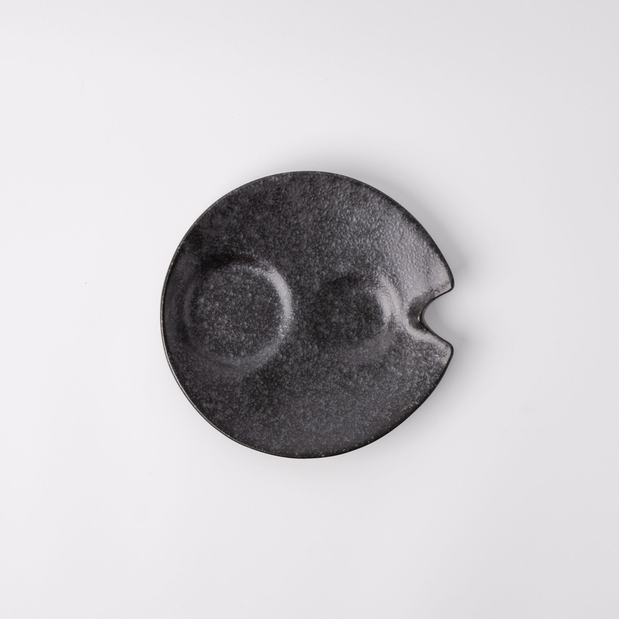 Plate Dimpled 15cm Craft Black Glaze