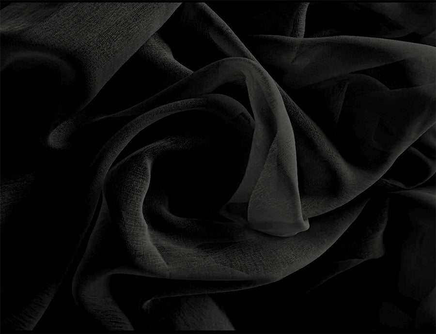 1 Long drop Sheer Voile Curtain 295cm wide 270cm Drop +Hooks Pinch Pleat Black