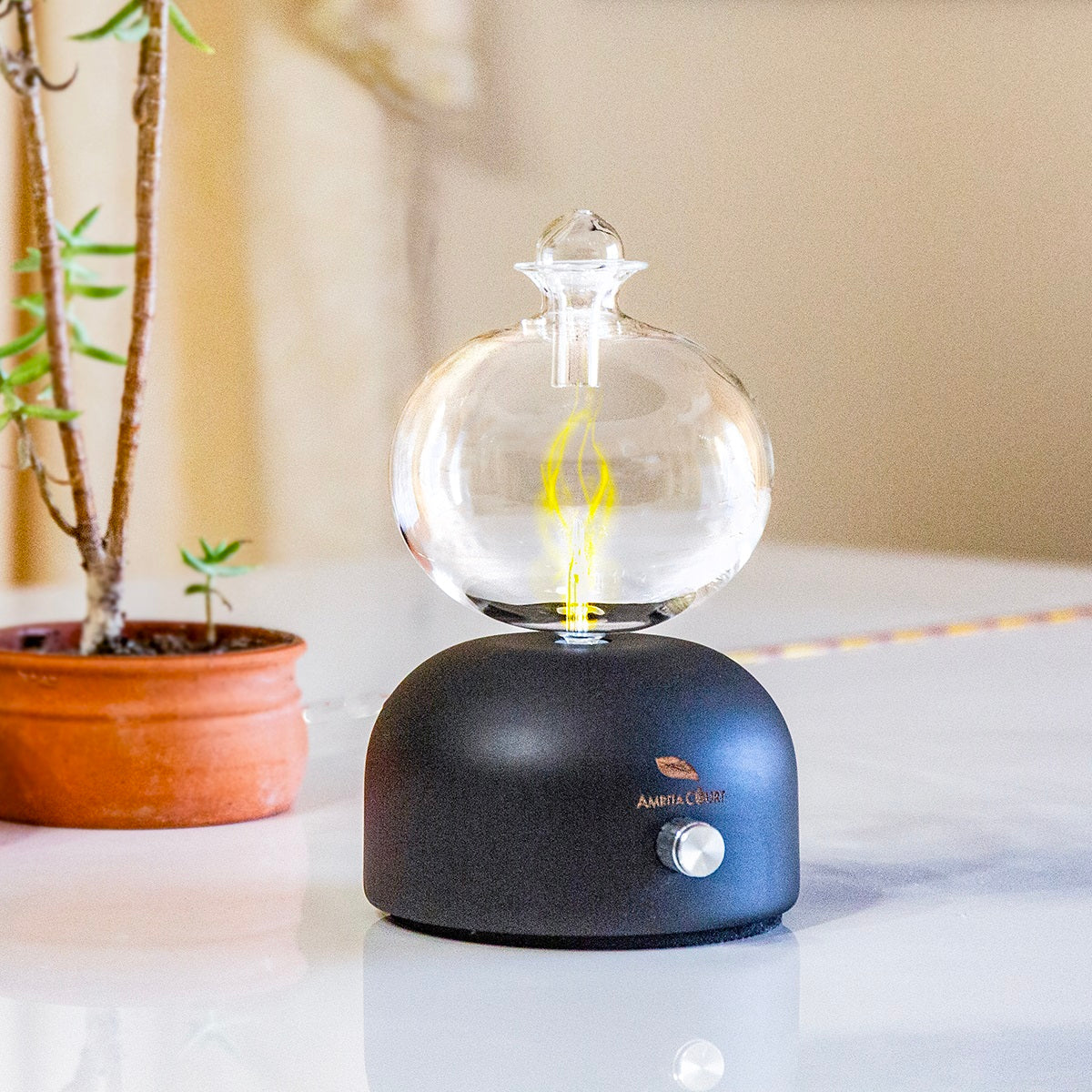 Black Aroma Diffuser Ultrasonic Humidifier LED Essential Oil Mist Air Purifier Home