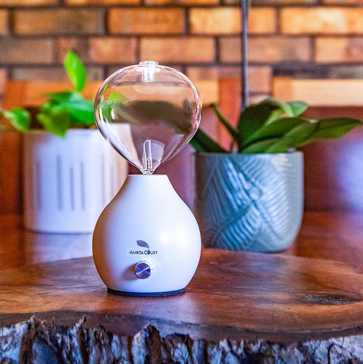 Hourglass Glass Nebuliser White Waterless Essential Oil Diffuser Eco Friendly