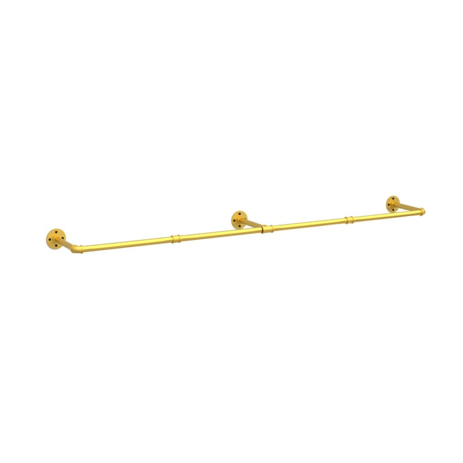Vintage Gold Wall-Mounted Clothes Rack – Strong Metal Garment Hanging Rail