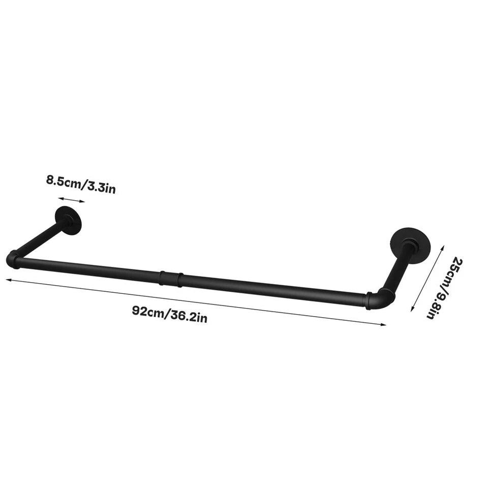 2-Pack Heavy Metal Pipe Clothes Rack Rails for Closet Hanging Storage