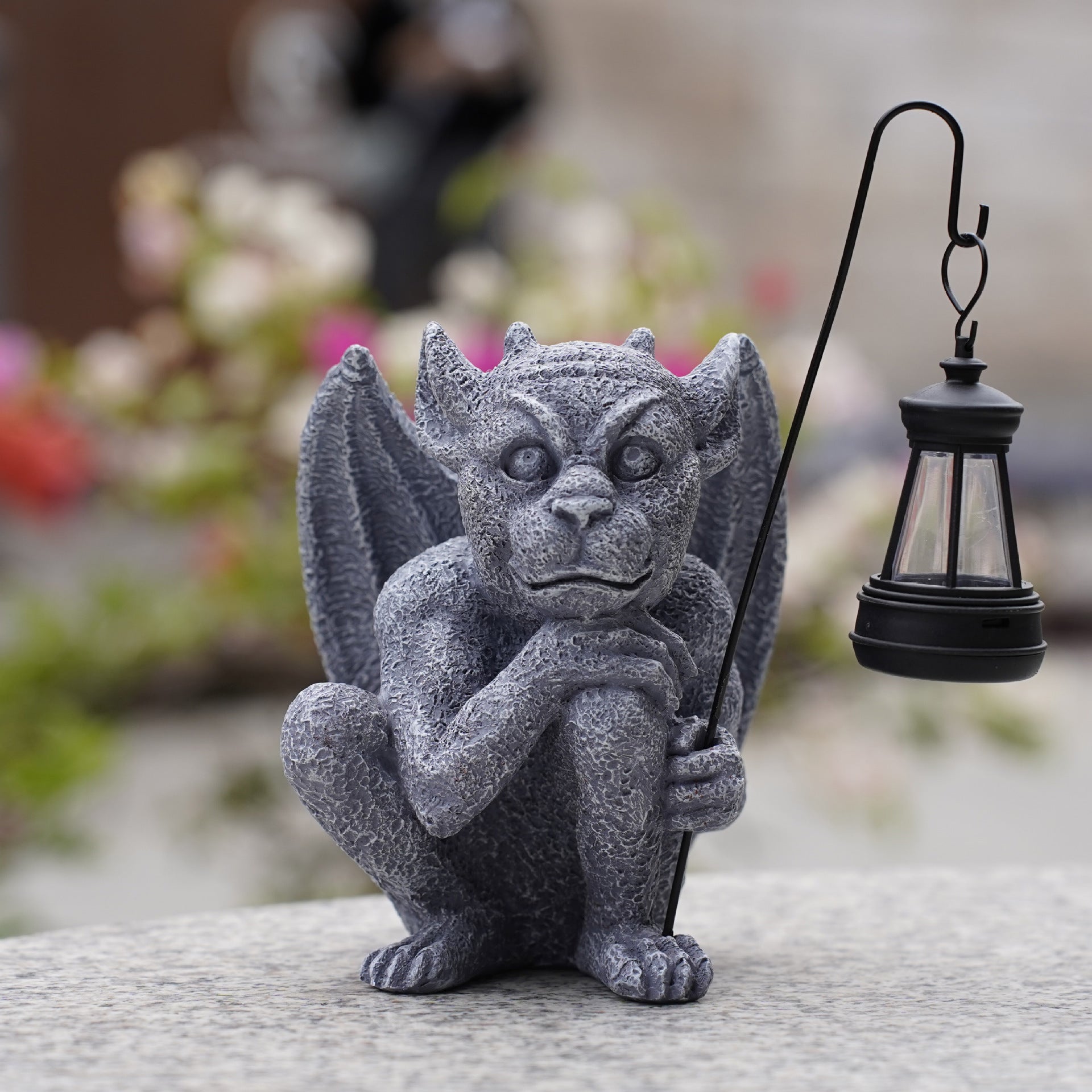 Solar Lantern Gargoyle Garden Light LED Outdoor Waterproof Halloween Decor