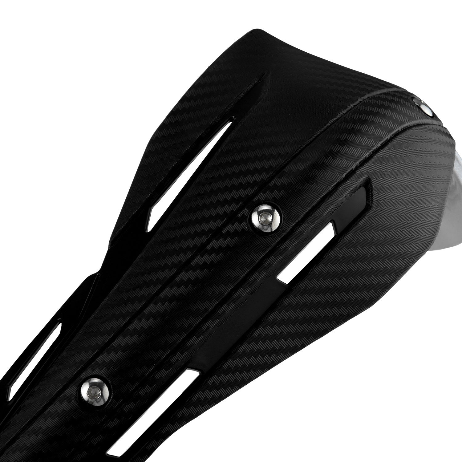 Professional Universal Motorcycle Handguards for Honda CC110 Cross Cub - Heavy Duty Aluminum Alloy Anti-Collision Brush Guards, Carbon Fiber Style Handlebar Protectors for Dirt Bikes and Off-Road Motorcycles - 1 Pair—White