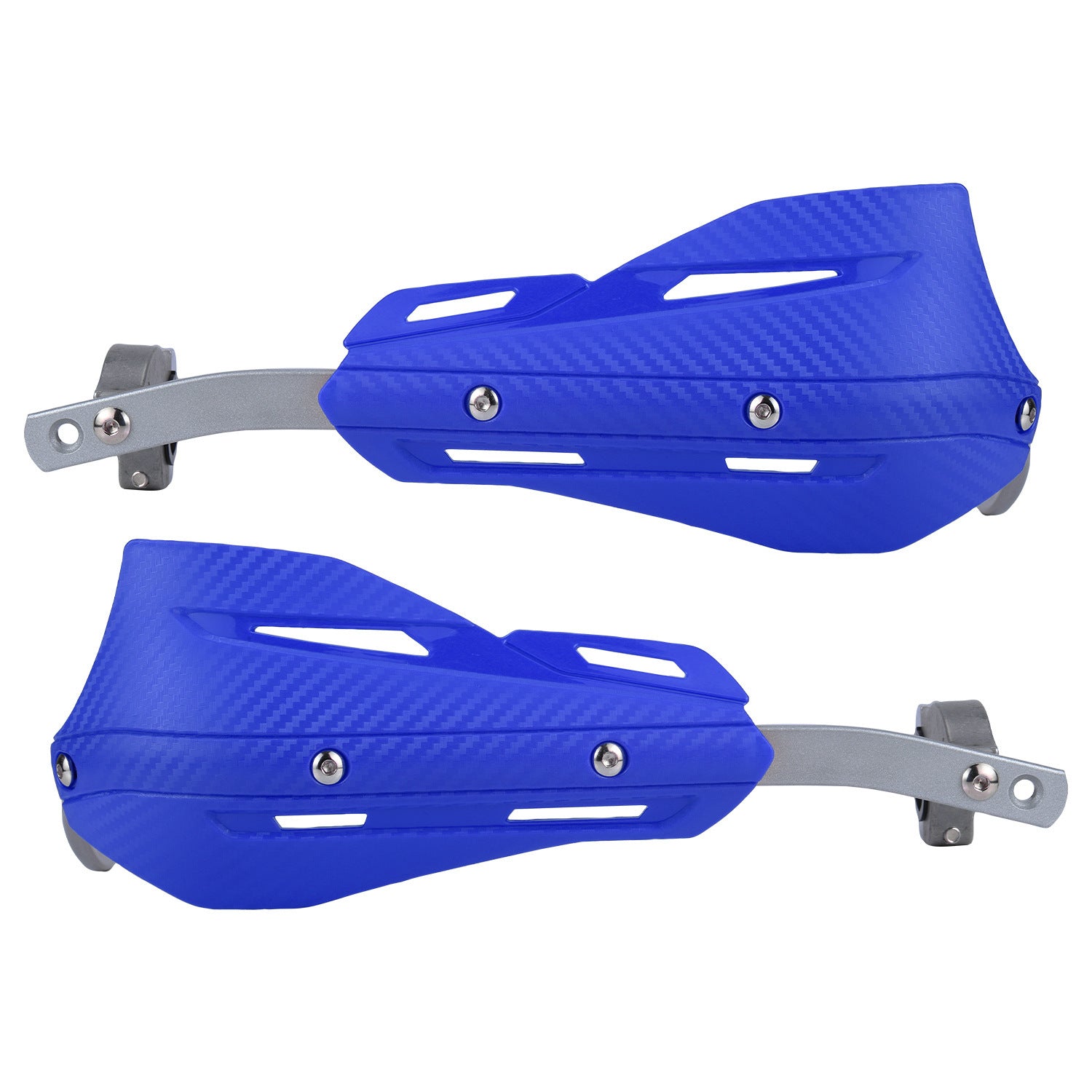 Professional Universal Motorcycle Handguards for Honda CC110 Cross Cub - Heavy Duty Aluminum Alloy Anti-Collision Brush Guards, Carbon Fiber Style Handlebar Protectors for Dirt Bikes and Off-Road Motorcycles - 1 Pair—Blue