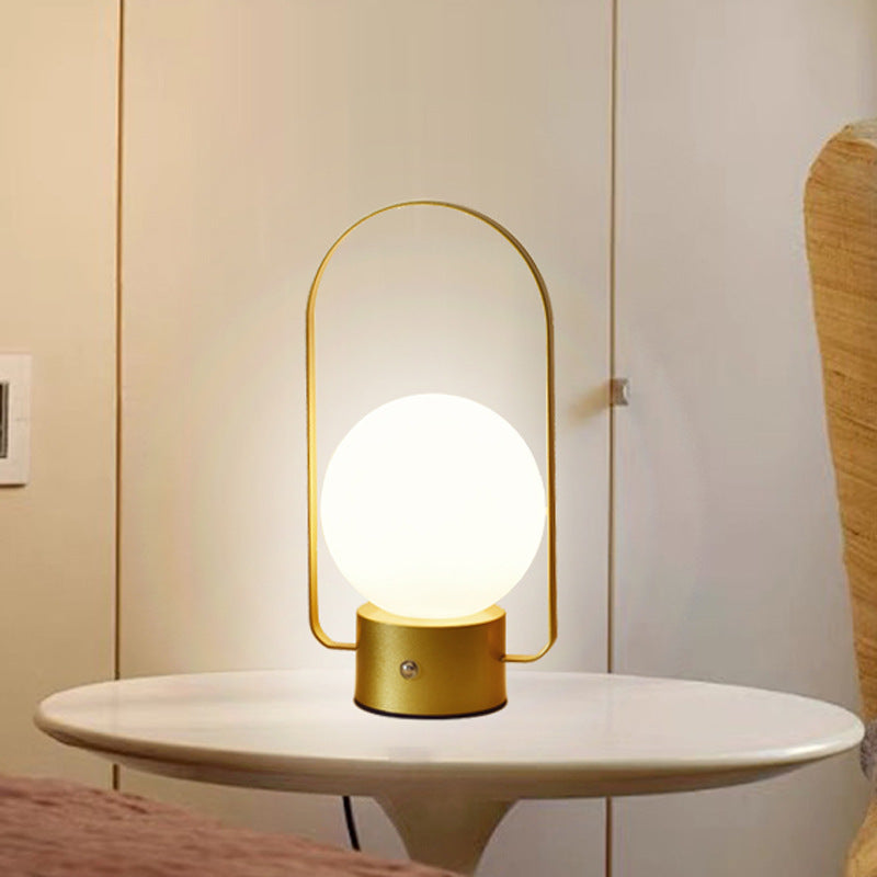 Gold LED Lantern Rechargeable Touch Dimmable 3 Color Table Lamp Decor