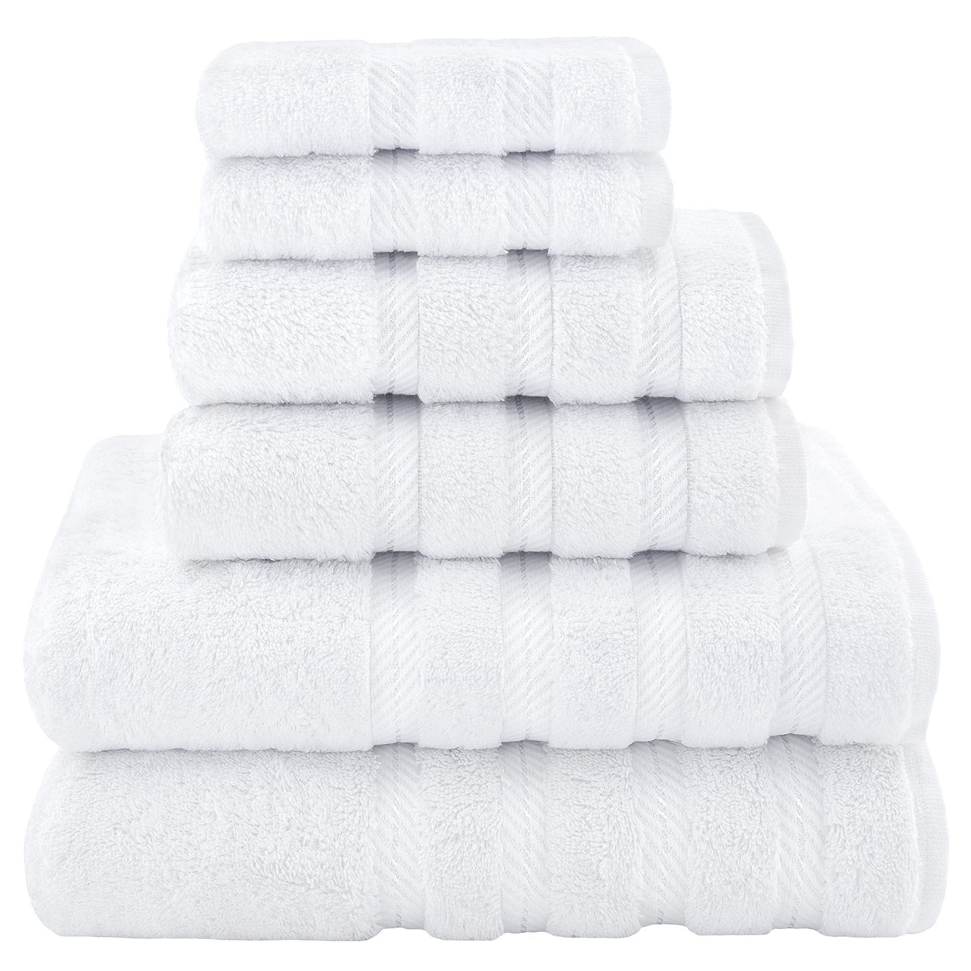 Green Luxury 6-Piece Combed Cotton Towel Bale Set - Ultra Soft & Absorbent Bath, Hand, Face Towels