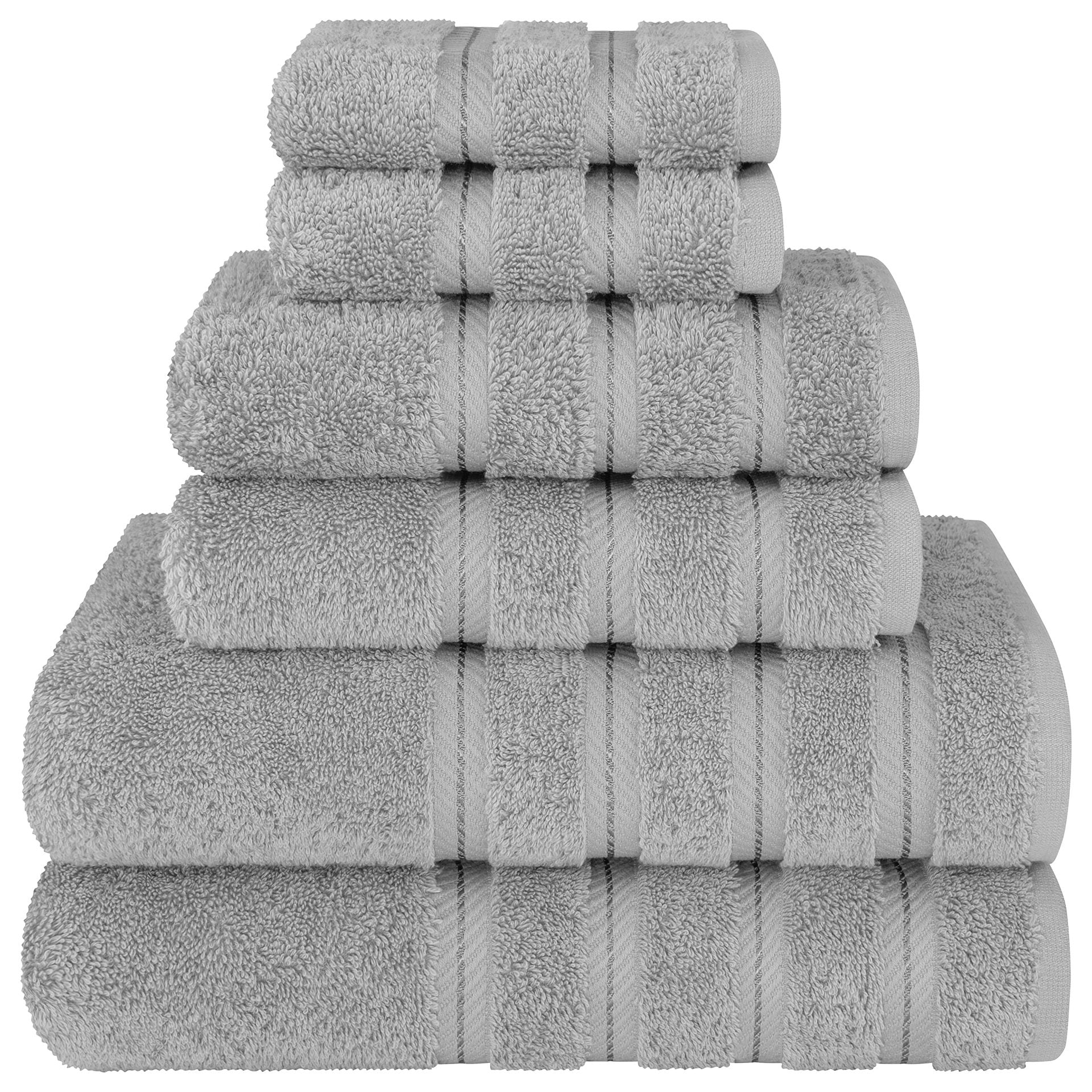 Green Luxury 6-Piece Combed Cotton Towel Bale Set - Ultra Soft & Absorbent Bath, Hand, Face Towels